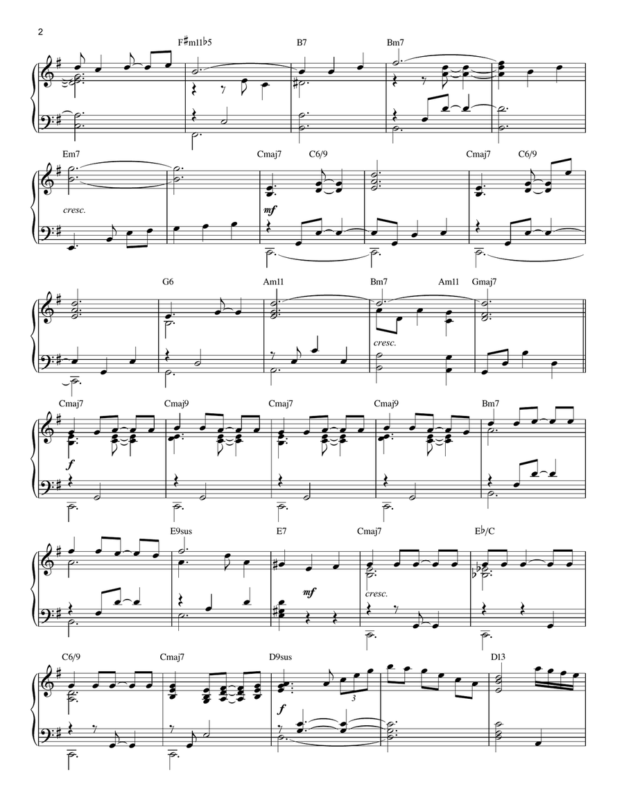 (They Long To Be) Close To You [Jazz version] Piano Solo scores gallery preview page 2