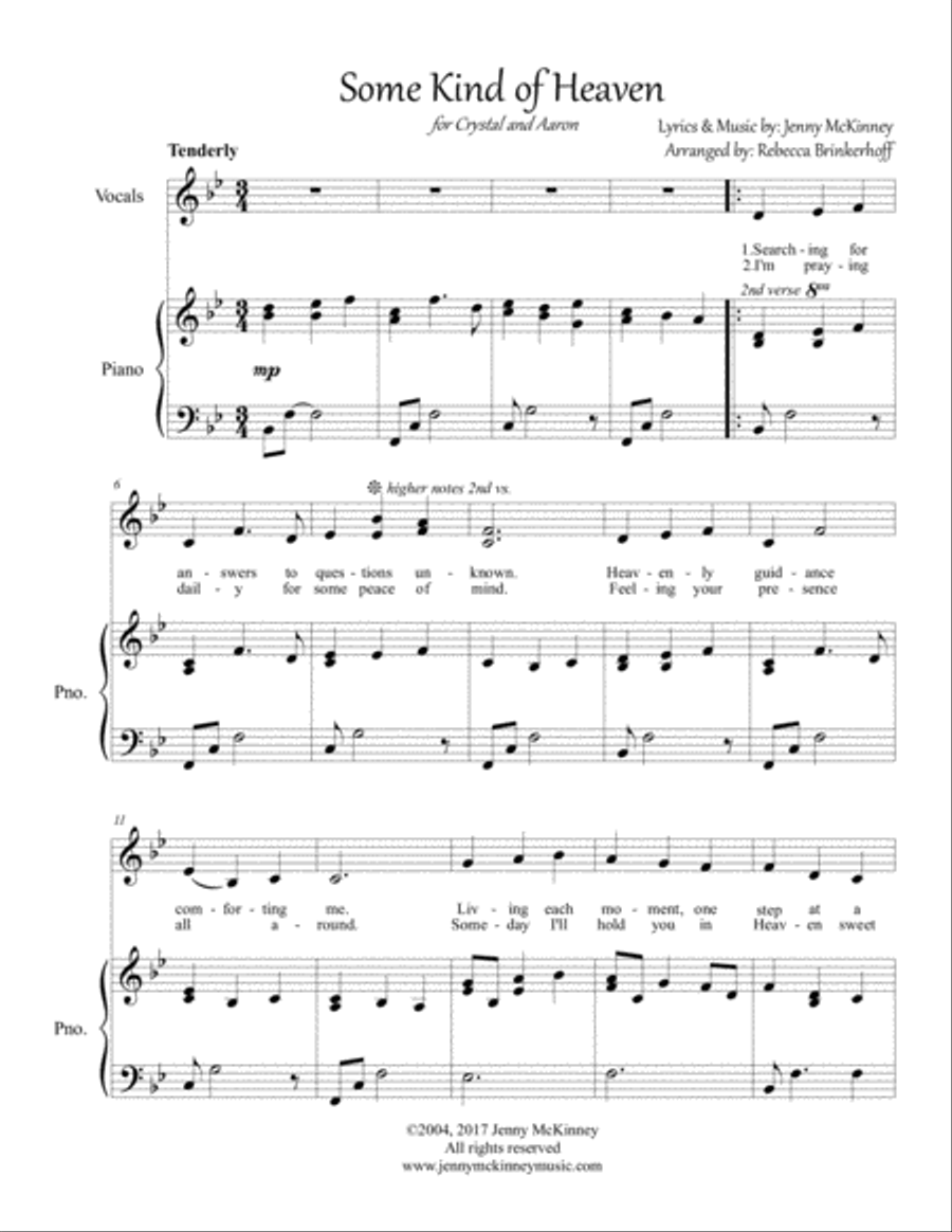 Some Kind of Heaven Voice scores gallery preview page 1