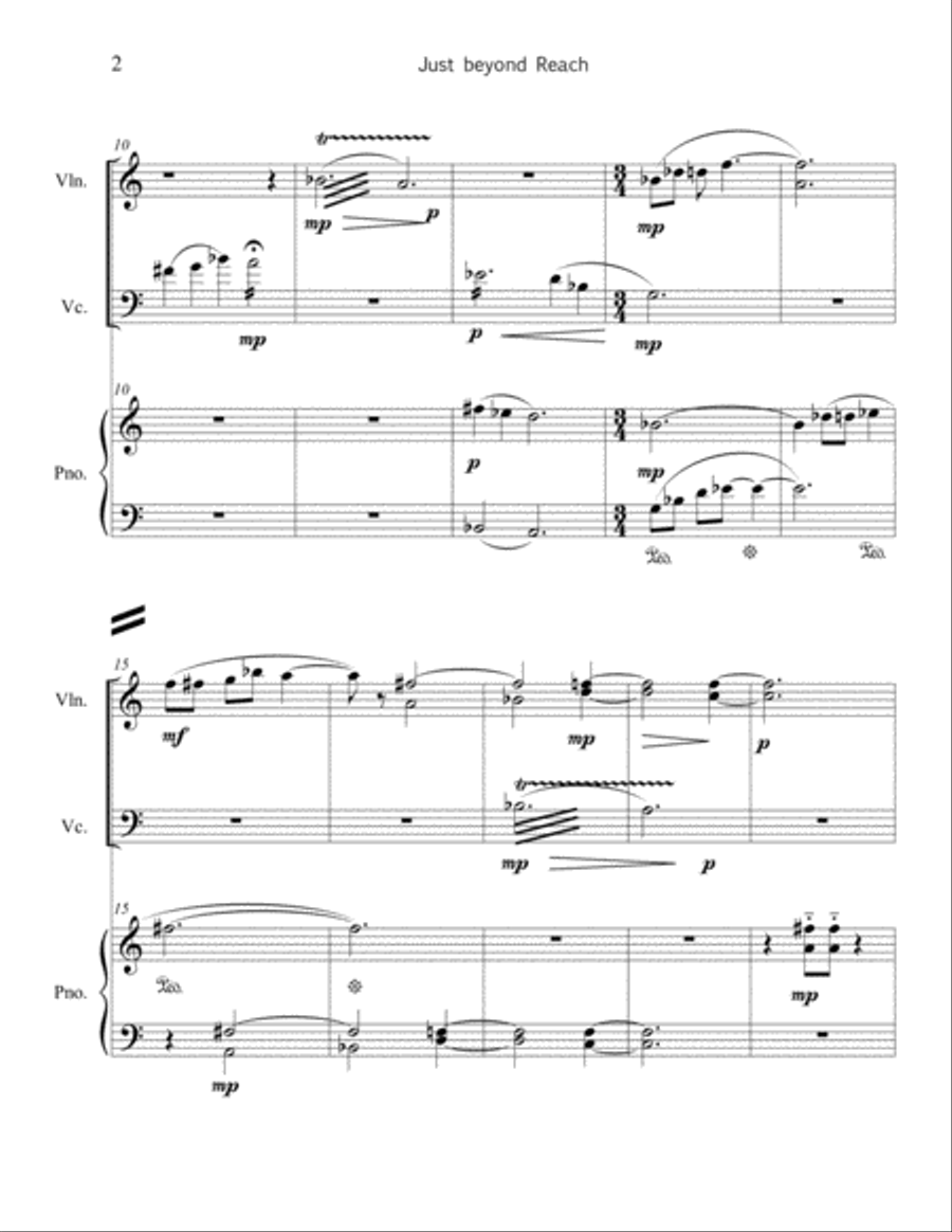 Just beyond Reach - for piano trio Piano Trio scores gallery preview page 3