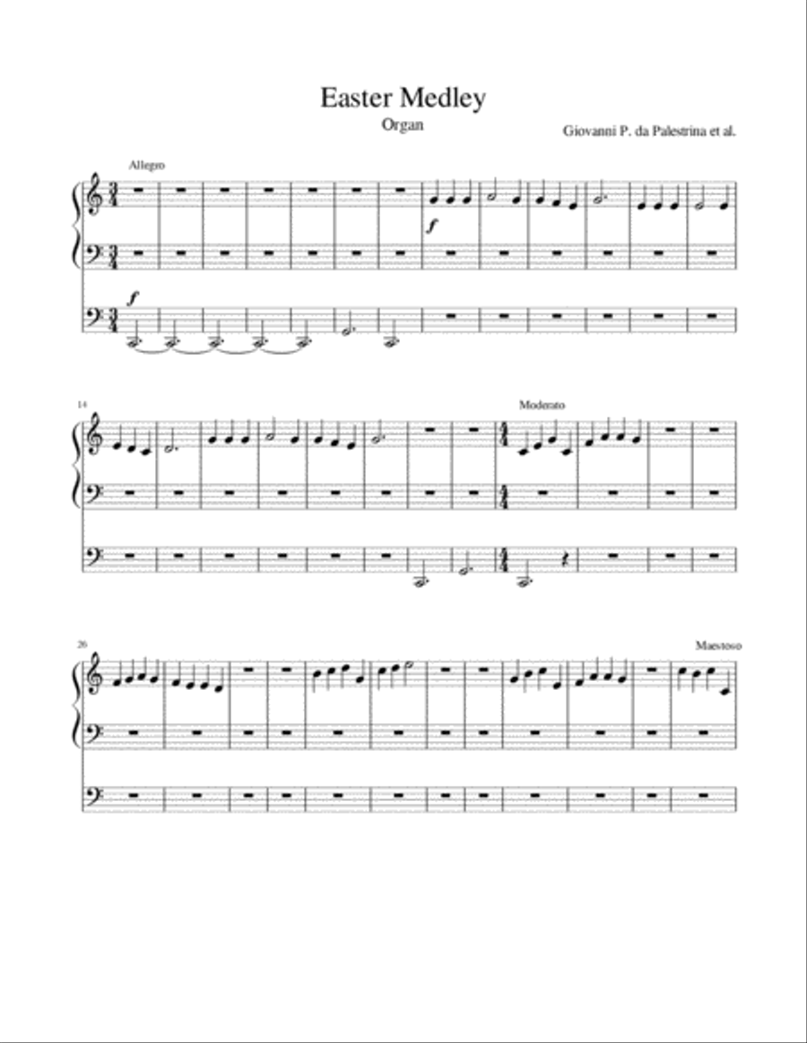 Easter Medley-Organ Easter Medley-Organ Organ Solo scores gallery preview page 2