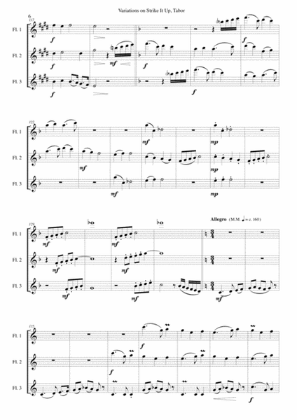 Variations on Strike it up Tabor for 3 flutes image number null