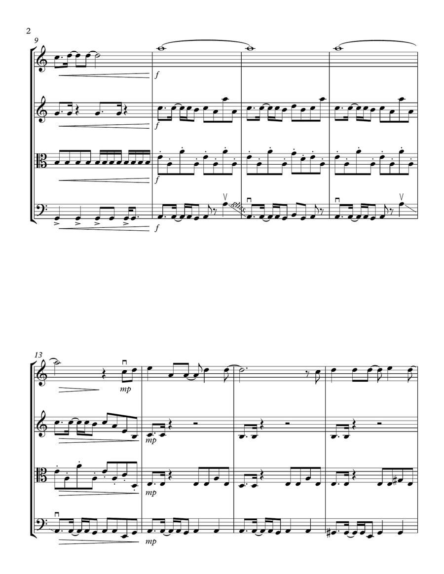 Tearin' Up My Heart String Quartet scores gallery preview page 2