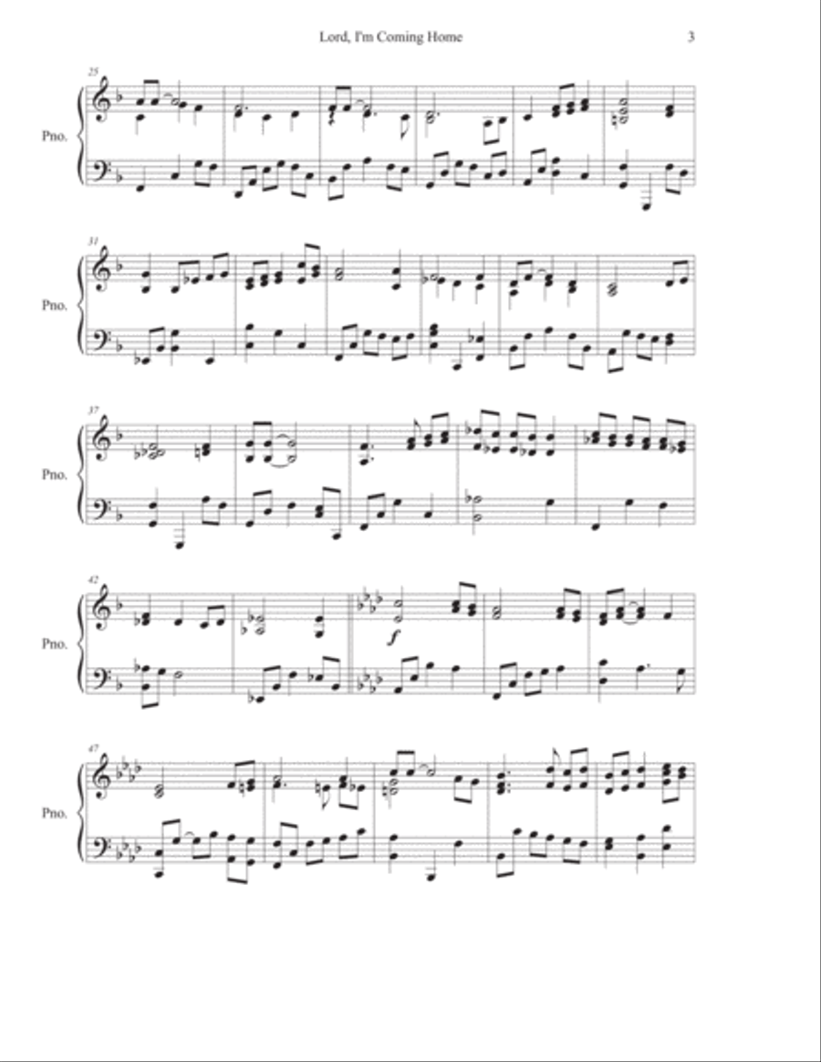 Lord! I'm Coming Home Piano Solo Piano Solo scores gallery preview page 3