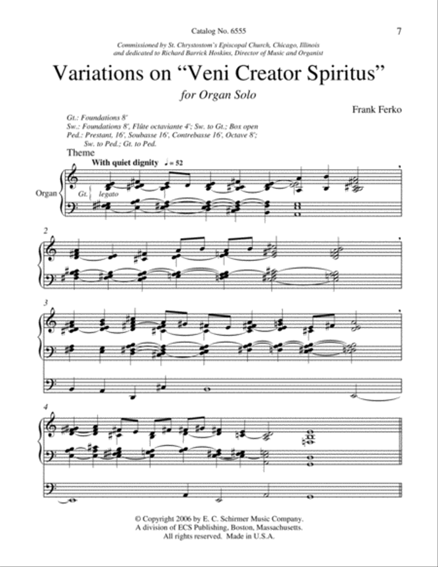 Variations on Veni Creator Spiritus Organ scores gallery preview page 4