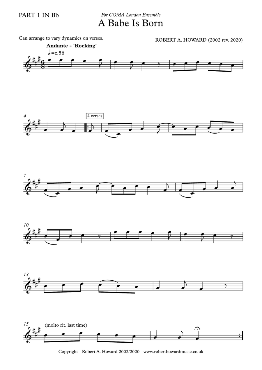 A Babe is Born (Flexible Version for voice(s) & ensemble) Choir scores gallery preview page 5