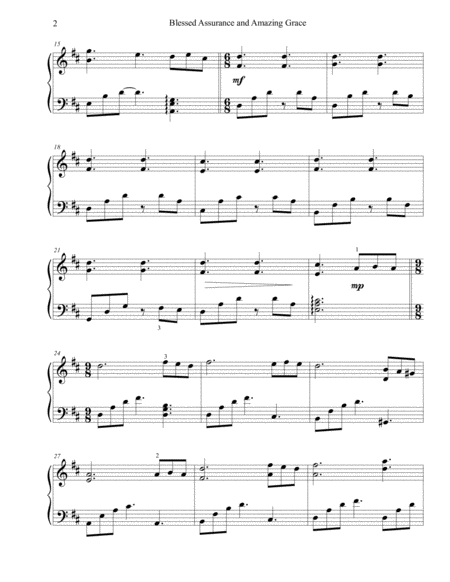 Blessed Assurance and Amazing Grace - medley for late intermediate piano image number null