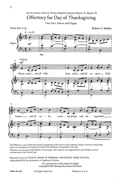 Offertory for Day of Thanksgiving (Downloadable)