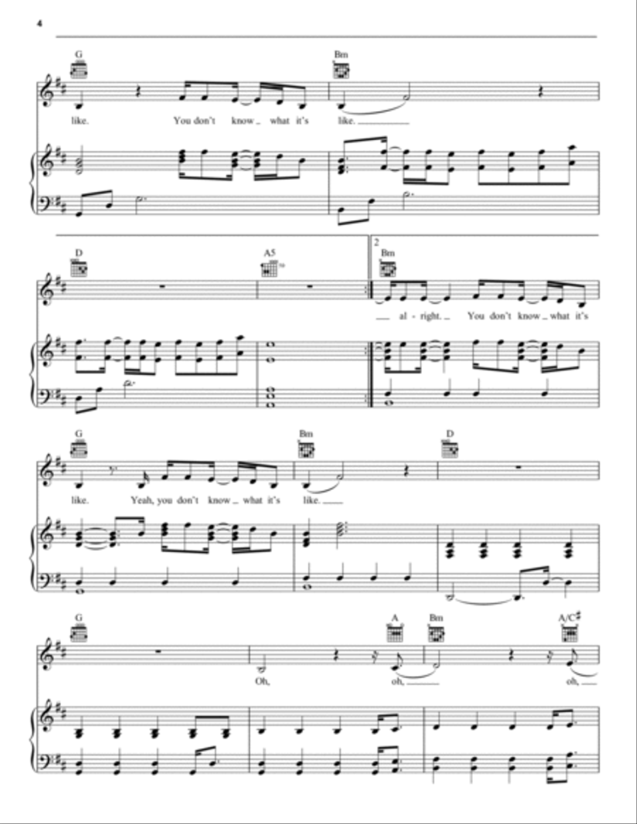 You Don't Know You Don't Know Piano, Vocal, Guitar scores gallery preview page 4