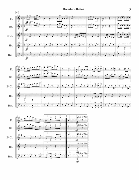 Bachelor's Button Rag (W. C. Powell) - woodwind quintet image number null