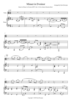 Minuet in D-minor - EASY (viola & piano)