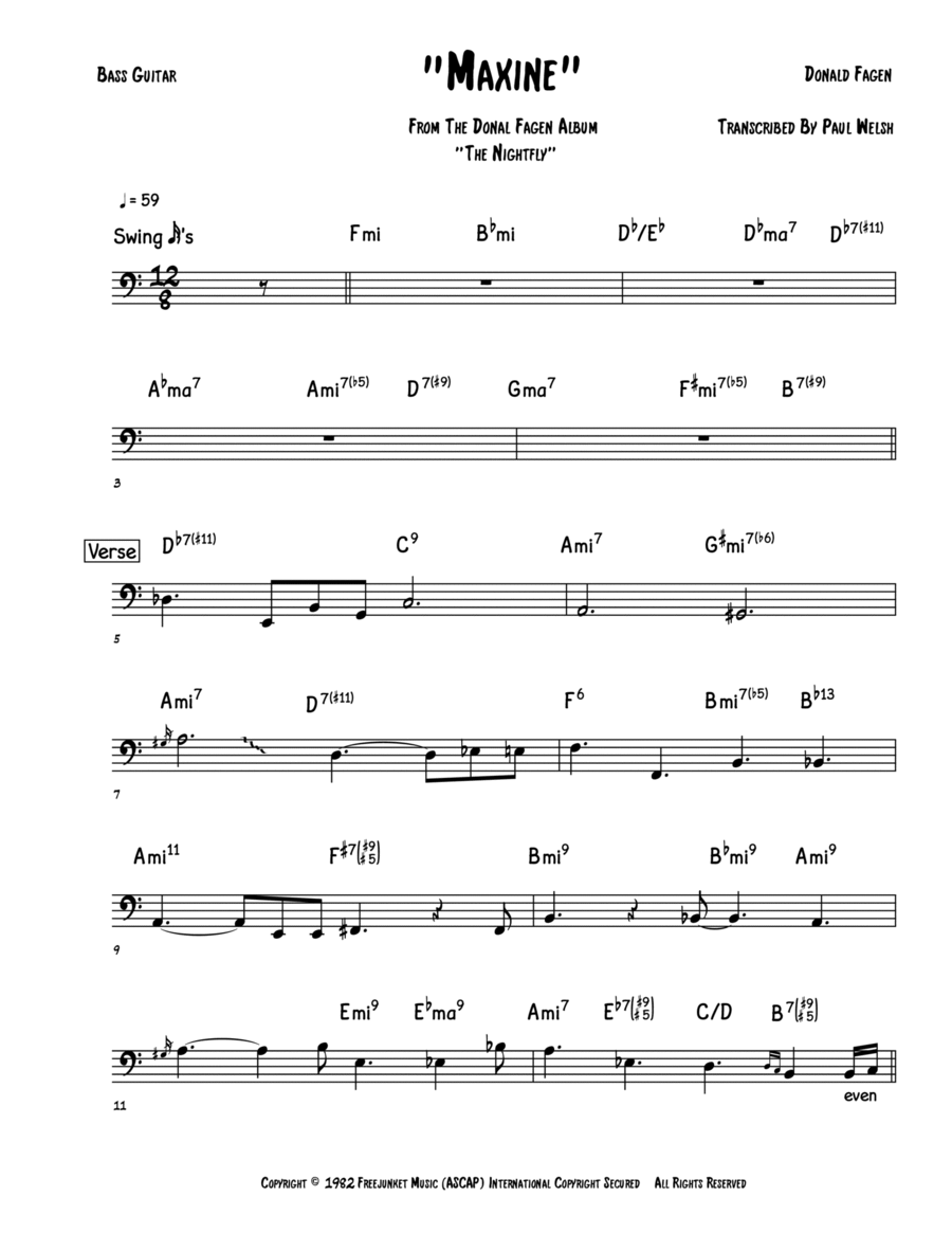 Maxine Bass Guitar scores gallery preview page 1