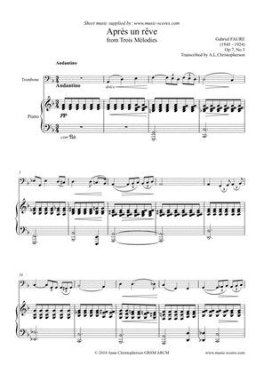 Book cover for Apres un Reve - Trombone and Piano