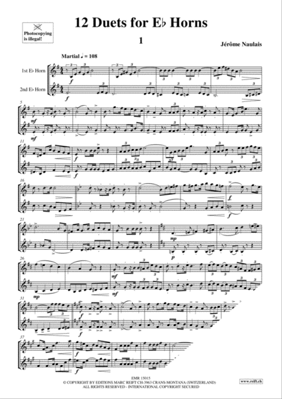 12 Duets for Eb Horns Brass Duet scores gallery preview page 3