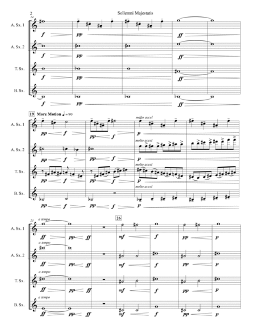 Sollemni Majestatis - Saxophone Quartet no. 1 Saxophone Quartet scores gallery preview page 3