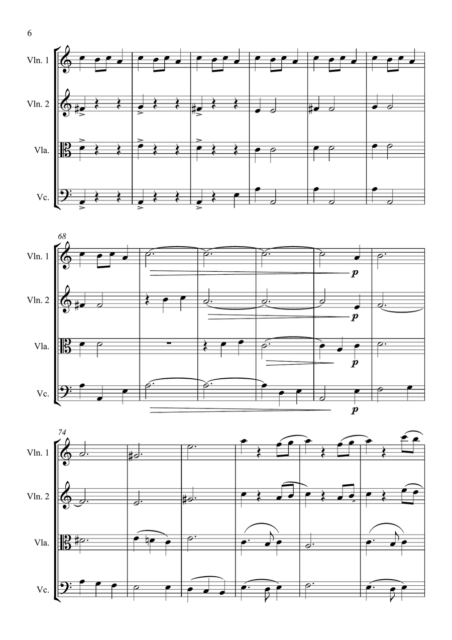Fantasia on the Ukrainian Bell Carol - for String Quartet String Quartet scores gallery preview page 6