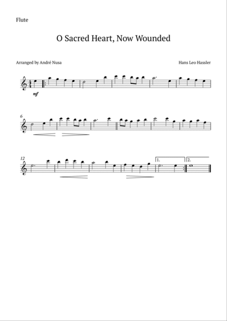 O Sacred Heart, Now Wounded Woodwind Duet scores gallery preview page 2