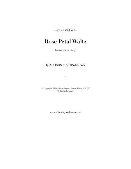 Rose Petal Waltz - Easy Piano Solo - by Allison Leyton-Brown image number null