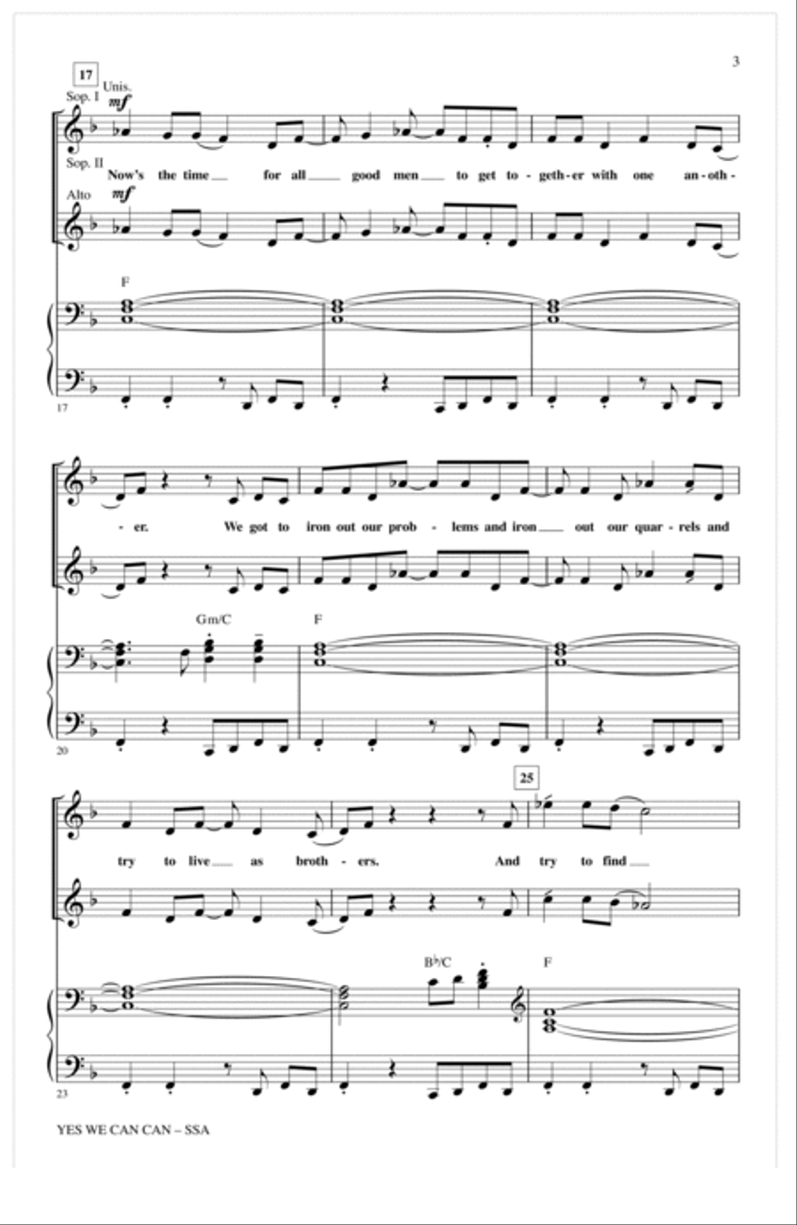 Yes We Can Can (arr. Kirby Shaw) SSA scores gallery preview page 2