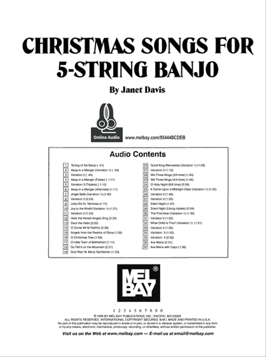 Christmas Songs for 5-String Banjo Banjo scores gallery preview page 2