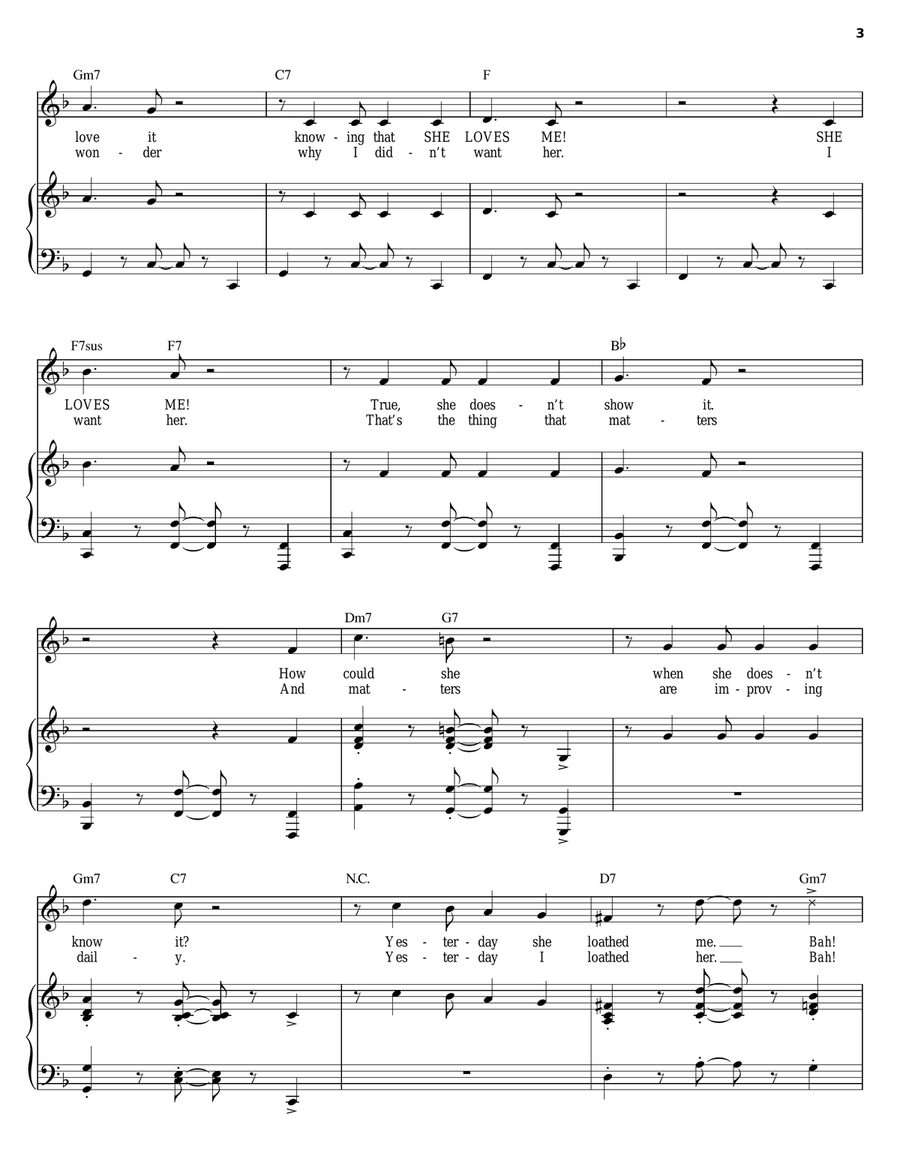She Loves Me Piano, Vocal scores gallery preview page 3