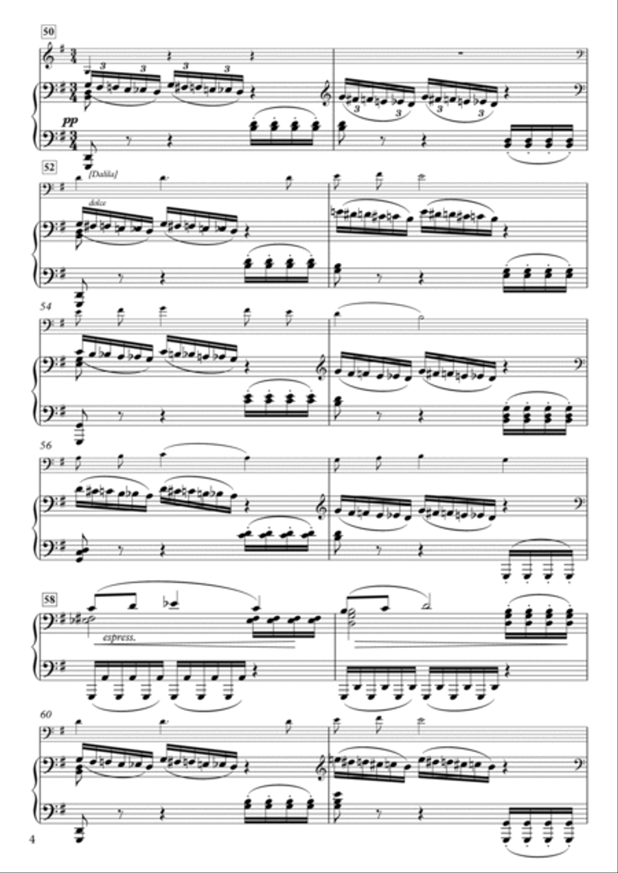 Aria: 'Mon coeur s'ouvre à ta voix' from Samson et Dalila, Op. 47 in G Major (for Cello & Piano) Piano scores gallery preview page 4