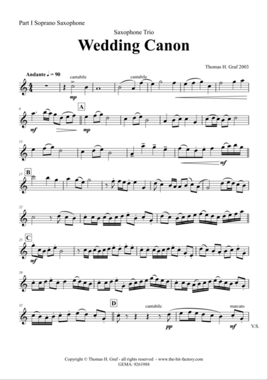 Wedding Canon - Festive Concert Piece - SaxophoneTrio Woodwind Trio scores gallery preview page 4