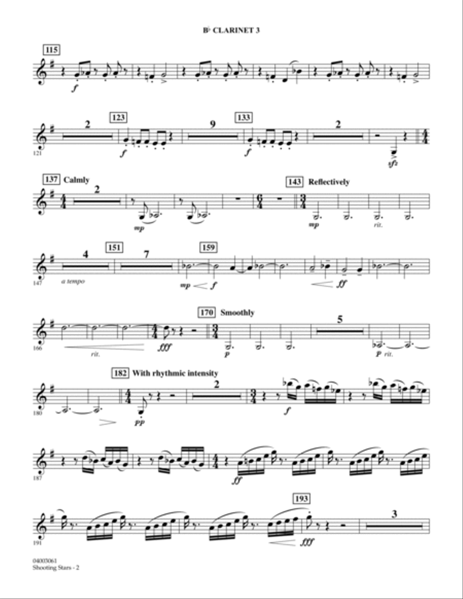 Shooting Stars - Bb Clarinet 3 Concert Band scores gallery preview page 2