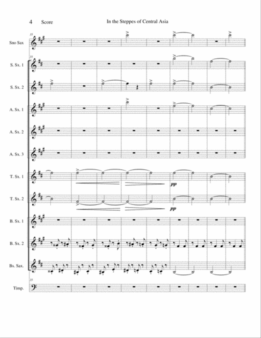 In the Steppes of Central Asia Woodwind Ensemble scores gallery preview page 4