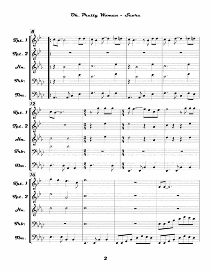 Oh, Pretty Woman Oh, Pretty Woman School and Community scores gallery preview page 2