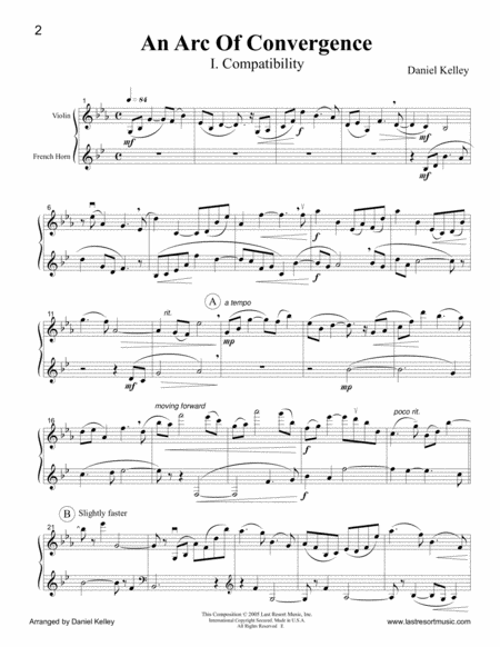 An Arc of Convergence - for Violin and French Horn 25002