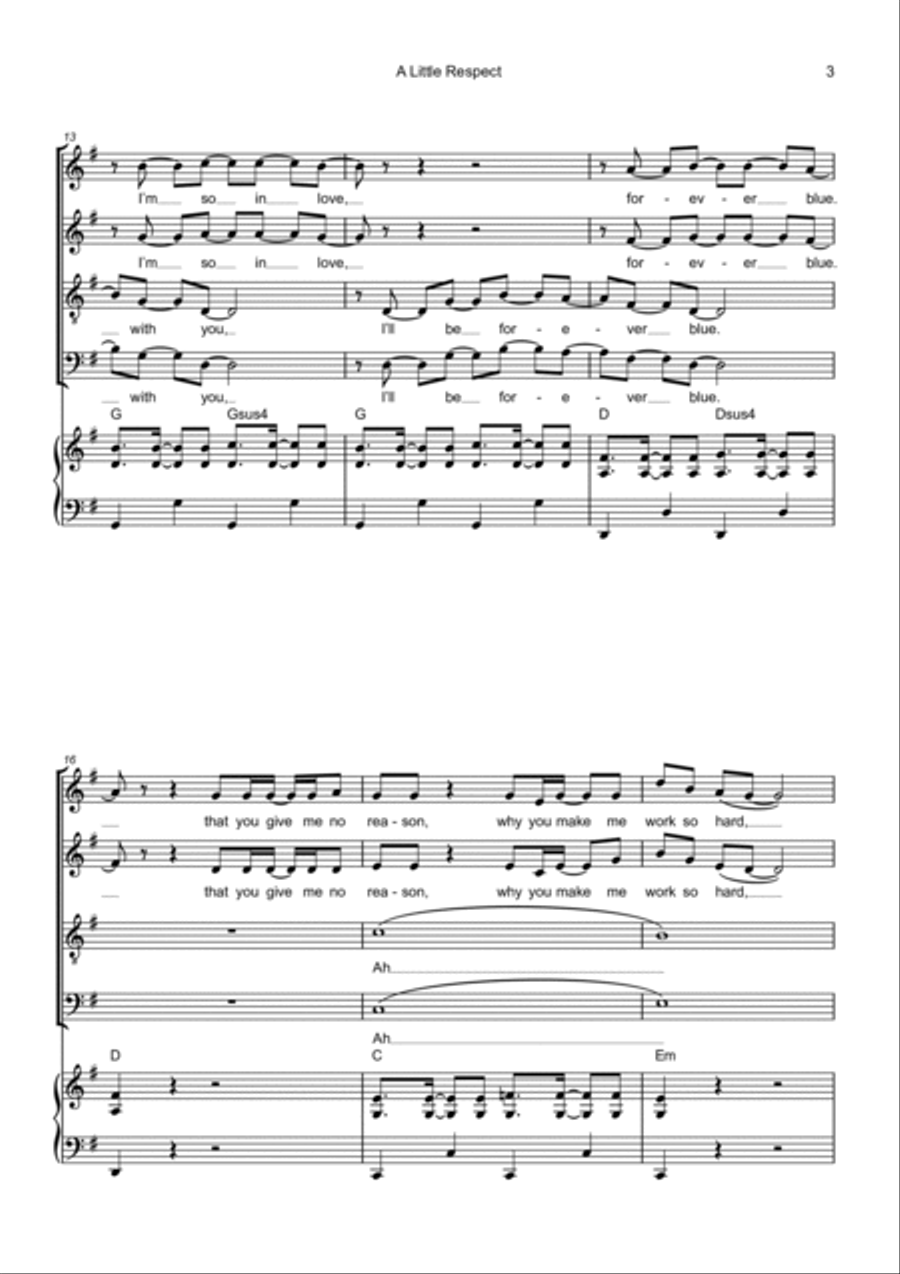 A Little Respect 4-Part scores gallery preview page 3