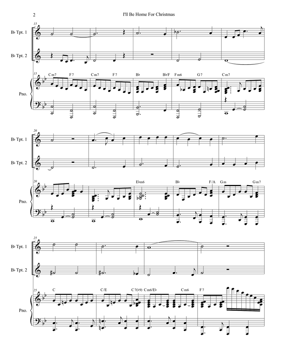I'll Be Home For Christmas Tenor Saxophone scores gallery preview page 2