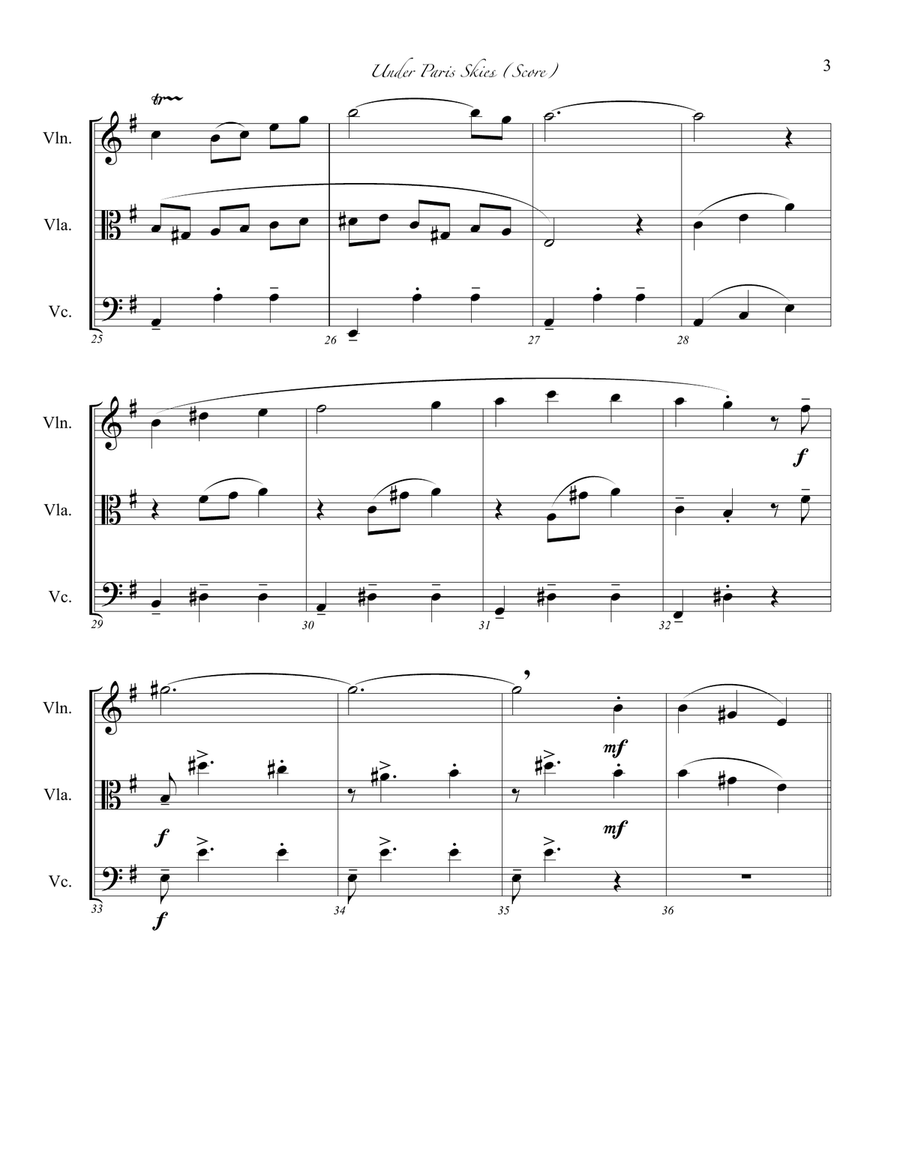 Under Paris Skies String Trio scores gallery preview page 4