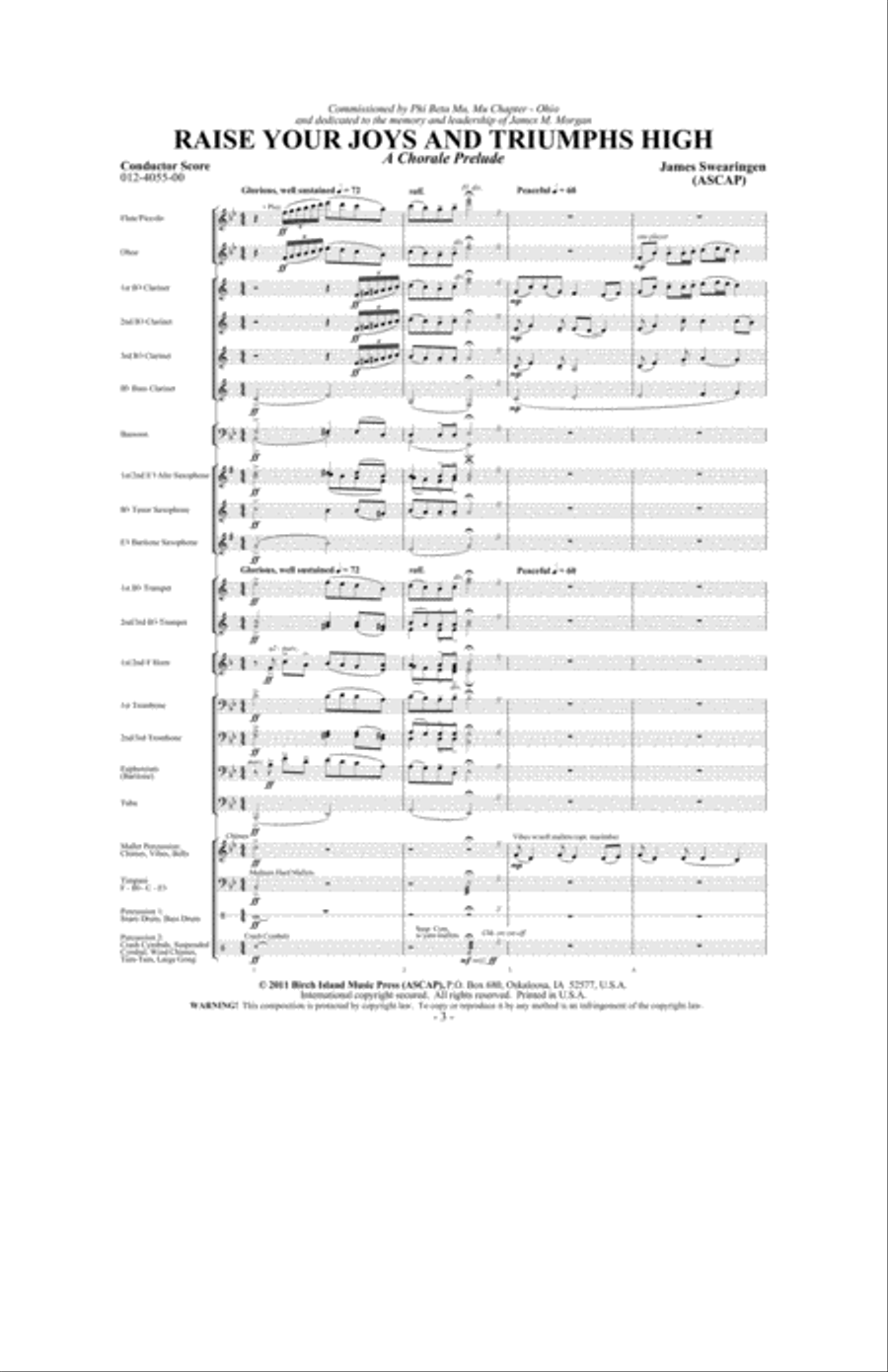 Raise Your Joys And Triumphs High Concert Band scores gallery preview page 2