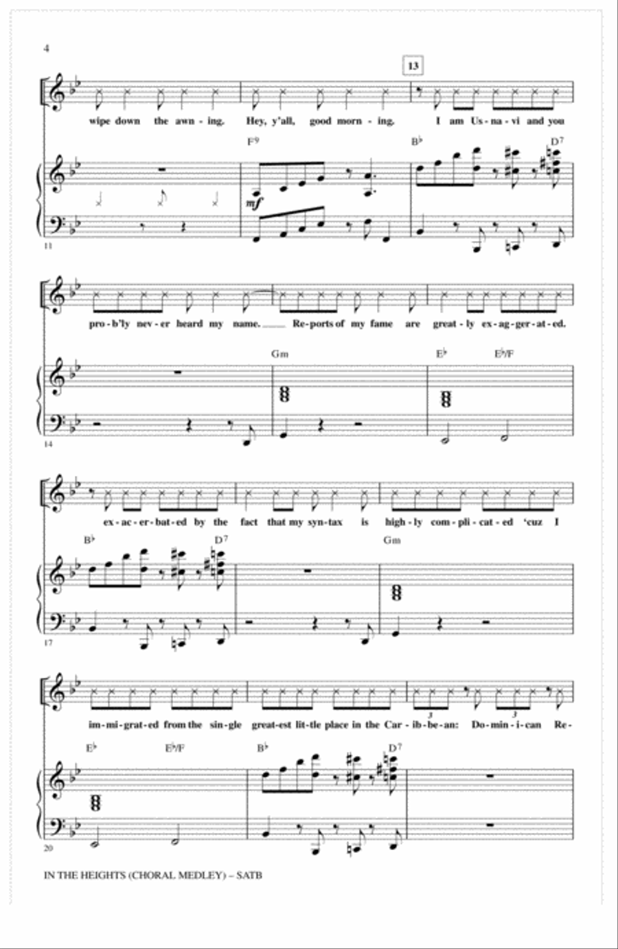 In The Heights (Choral Medley) (arr. Mac Huff) 4-Part scores gallery preview page 2