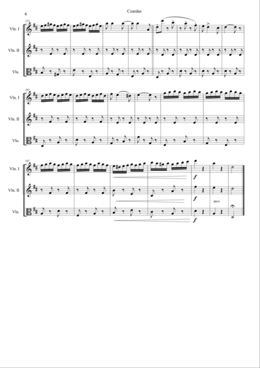 Czardas Czardas String Trio scores gallery preview page 6