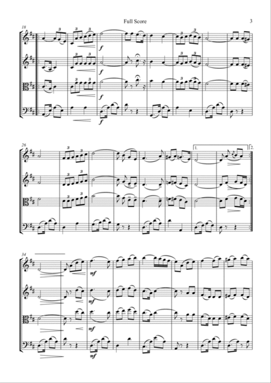 LA GOLONDRINA,Sevilla, String Trio, Intermediate Level for 2 violins and cello or violin, viola and String Trio scores gallery preview page 5