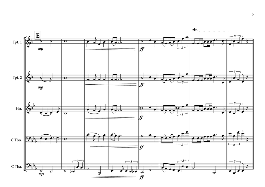 Seychellois National Anthem for Brass Quintet Brass Quintet scores gallery preview page 5