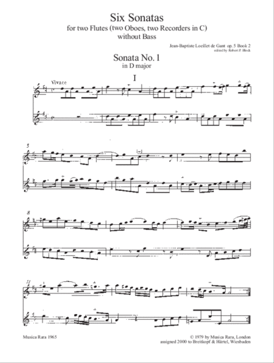 6 Sonatas from Op. 5 Recorder scores gallery preview page 2