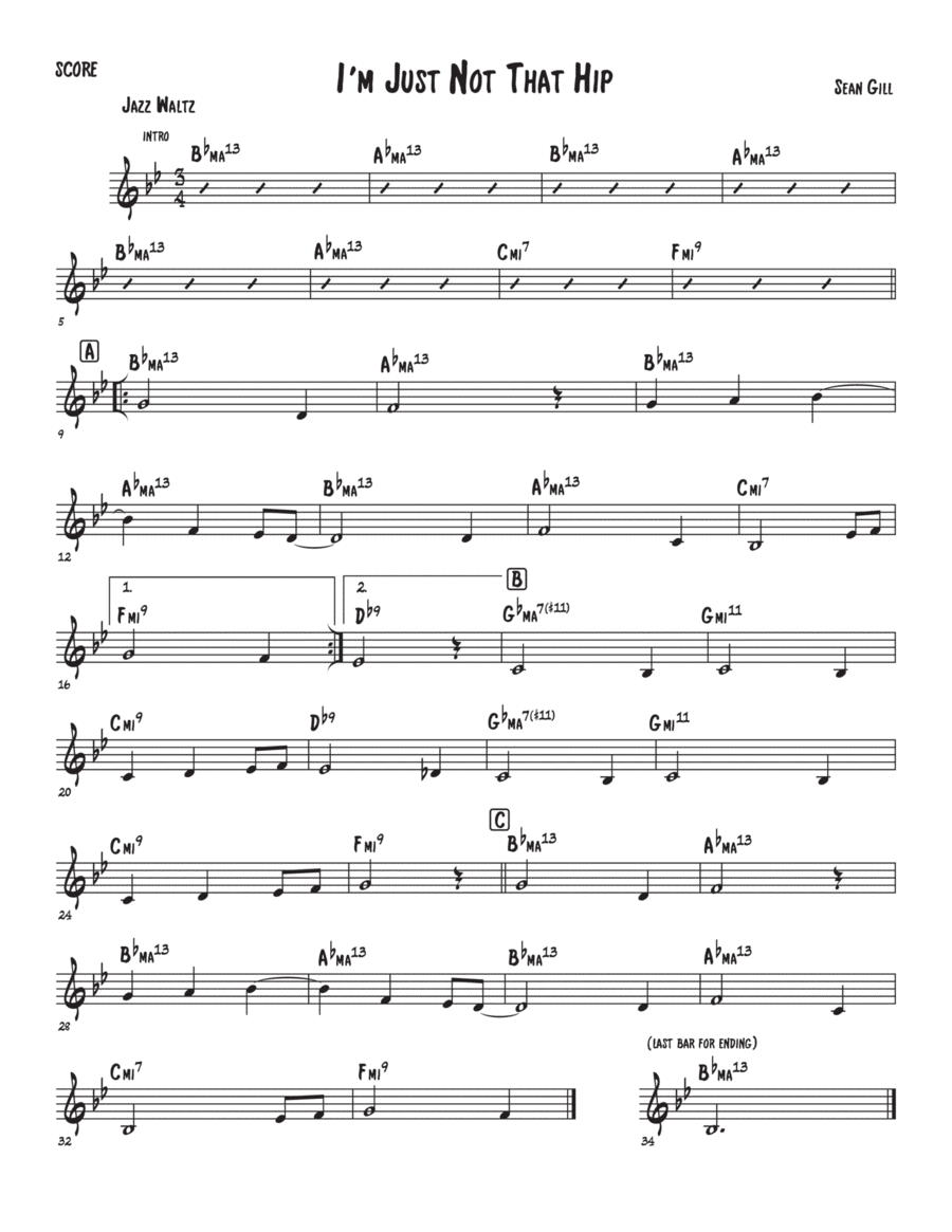 I'm Just Not That Hip Piano scores gallery preview page 1