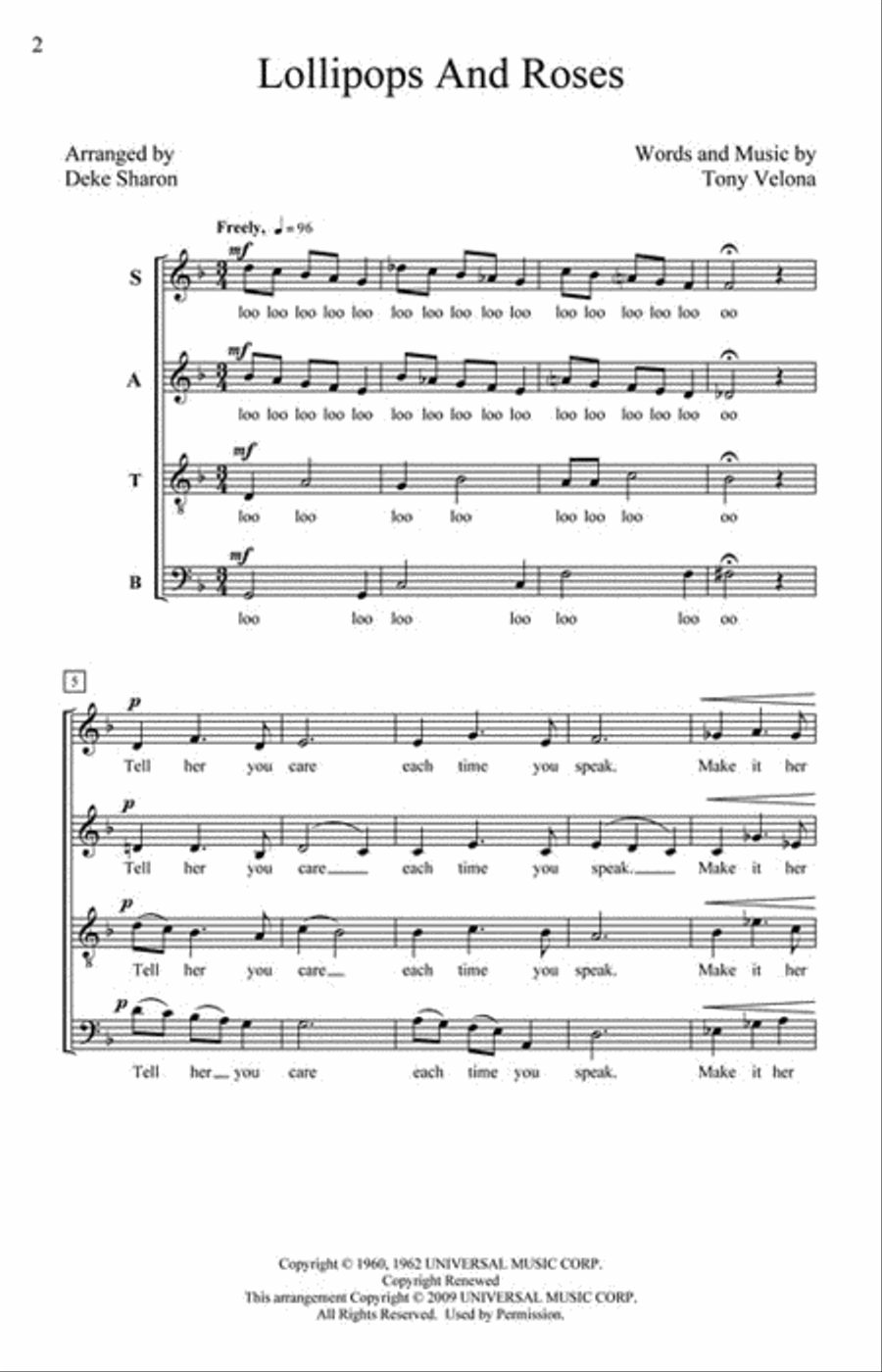 Lollipops and Roses 4-Part scores gallery preview page 2