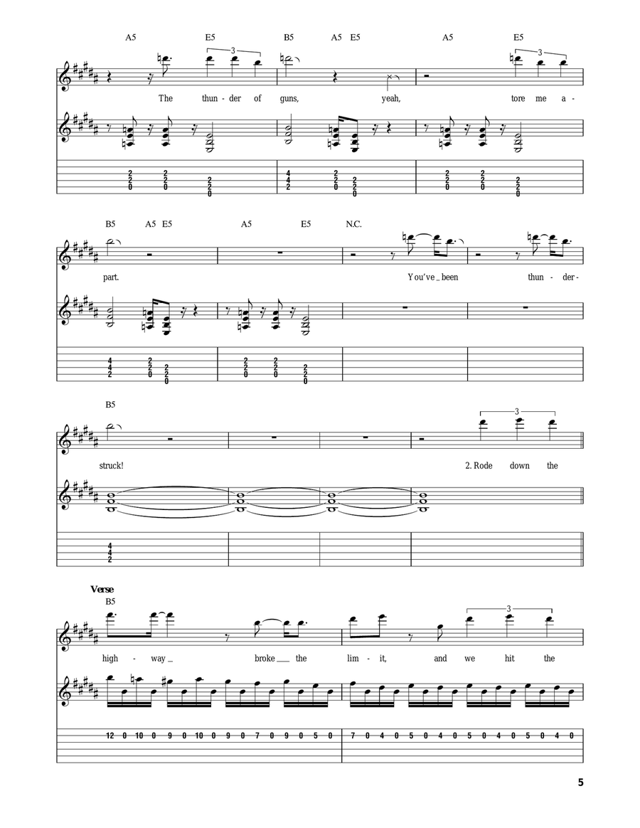 Thunderstruck Thunderstruck Acoustic Guitar scores gallery preview page 5