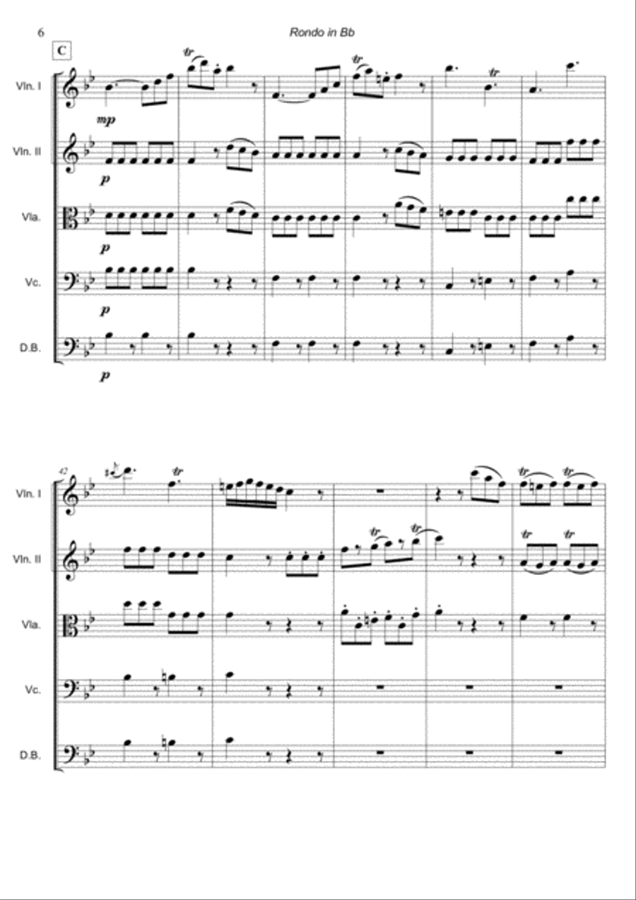 Rondo in Bb for String Orchestra String Orchestra scores gallery preview page 6