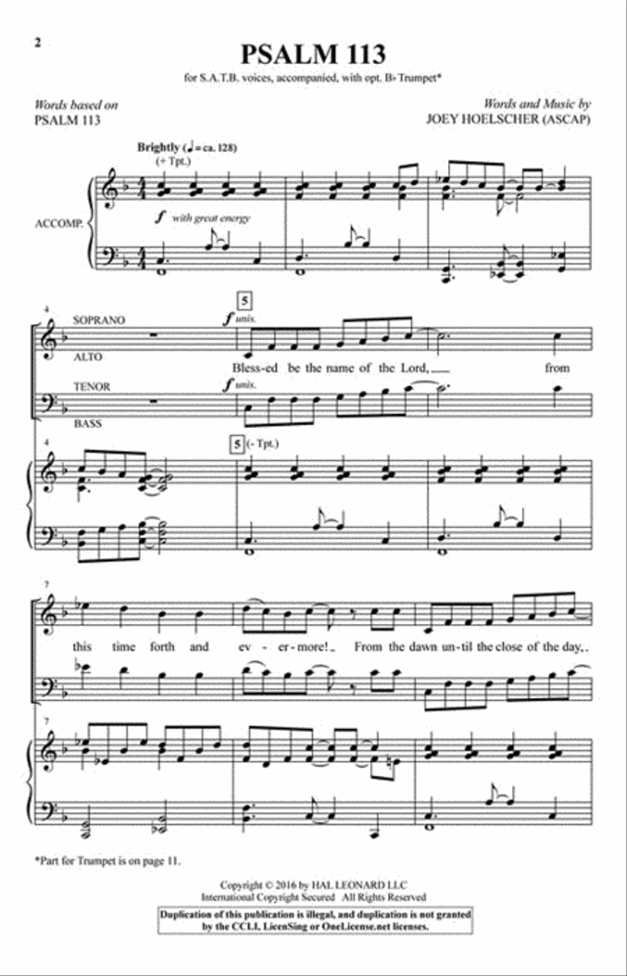 Psalm 113 4-Part scores gallery preview page 2