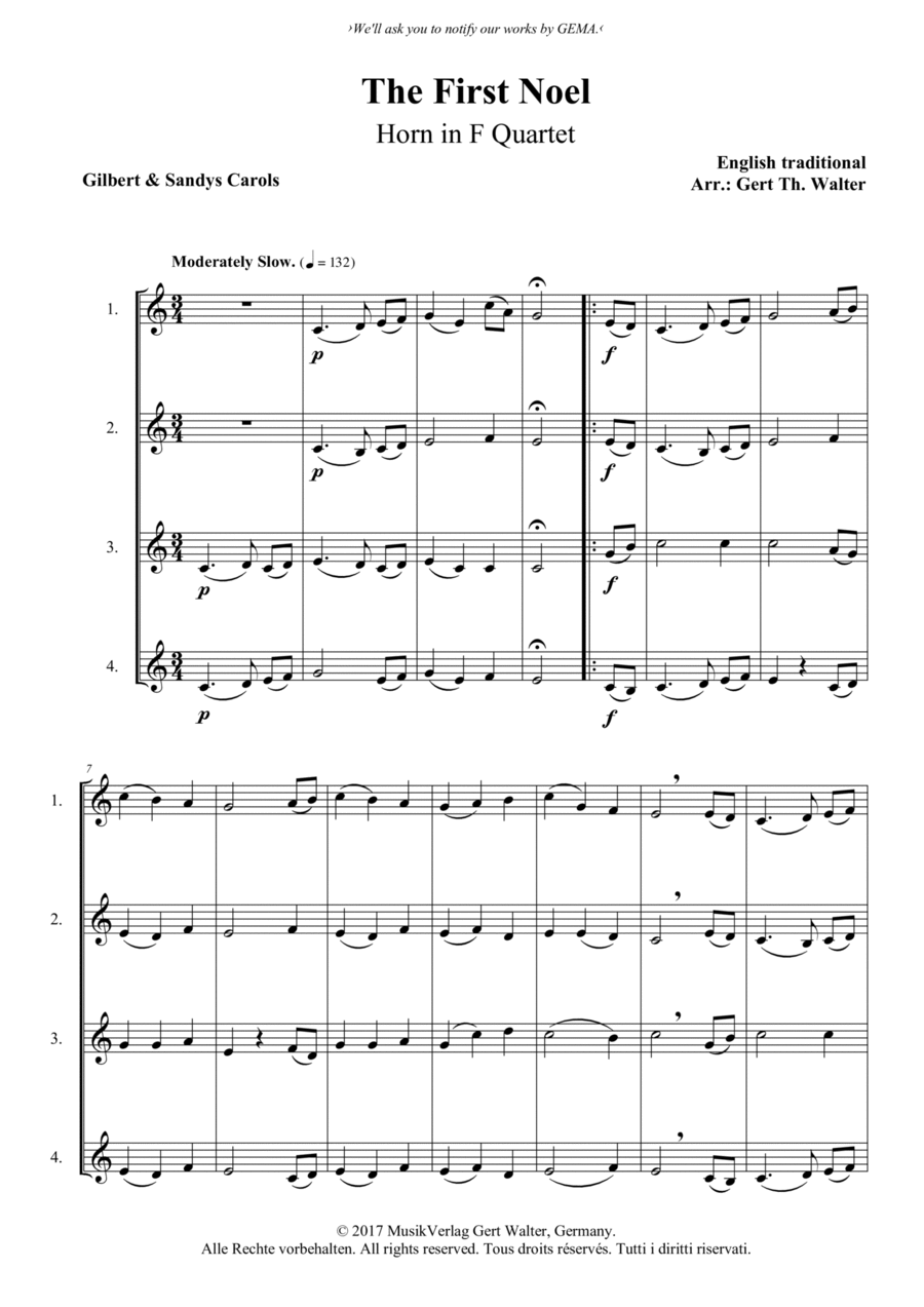 The First Noel Horn scores gallery preview page 1