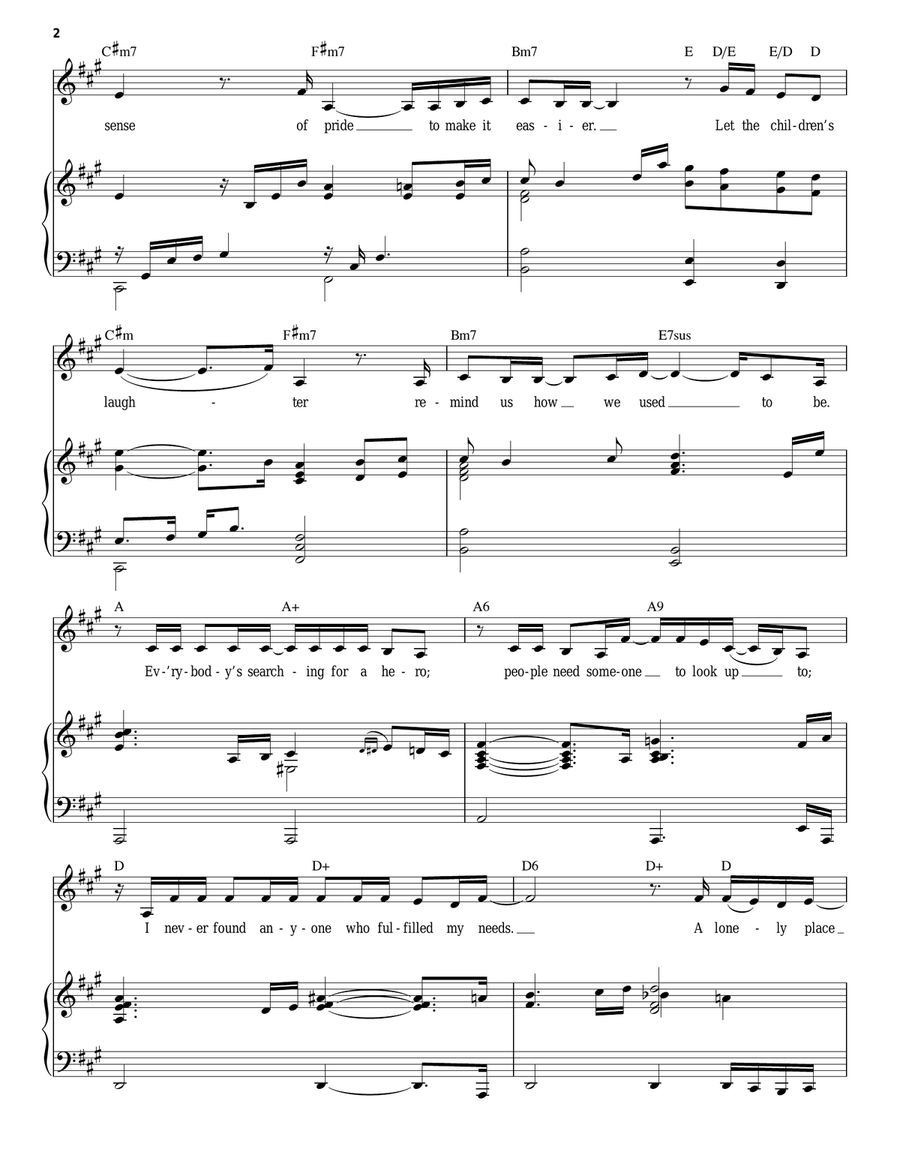 The Greatest Love Of All Piano, Vocal scores gallery preview page 2