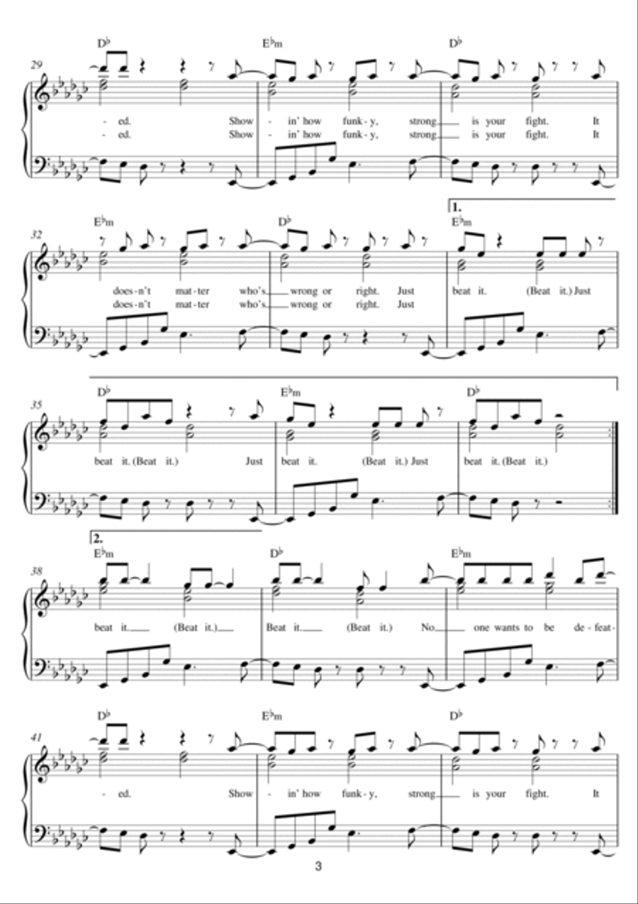 Beat It Easy Piano scores gallery preview page 3