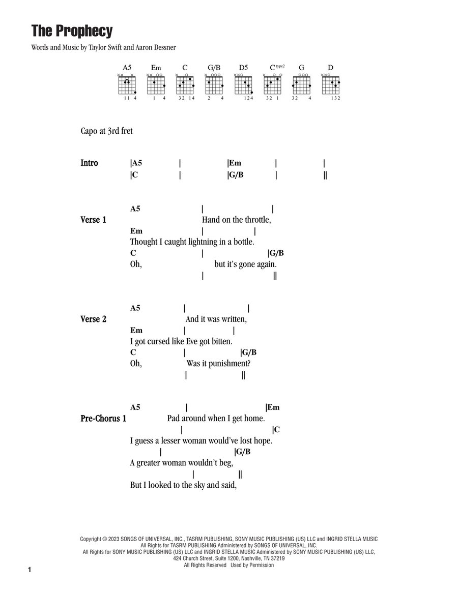 The Prophecy The Prophecy Acoustic Guitar scores gallery preview page 1