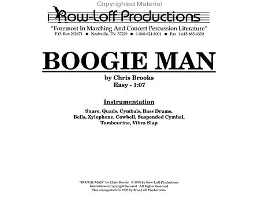 Boogie Man Boogie Man Percussion Ensemble scores gallery preview page 2