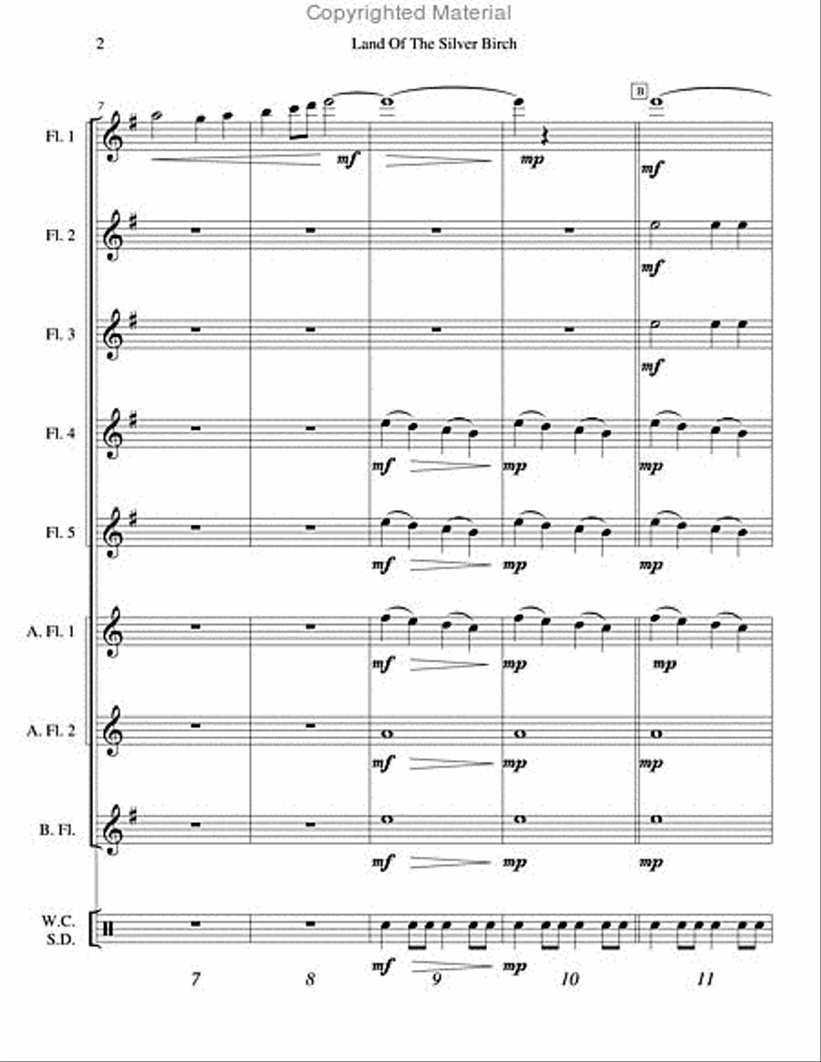 Land of the Silver Birch Flute Choir scores gallery preview page 3